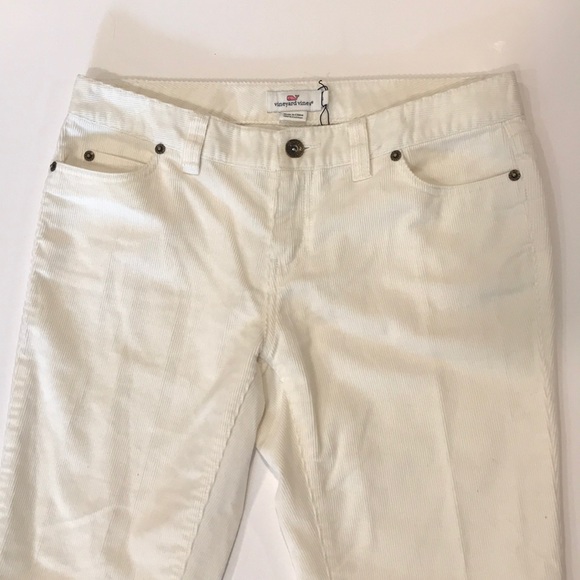 VINEYARD VINES Cream Straight Leg Corduroy Pants 4 - Picture 2 of 4